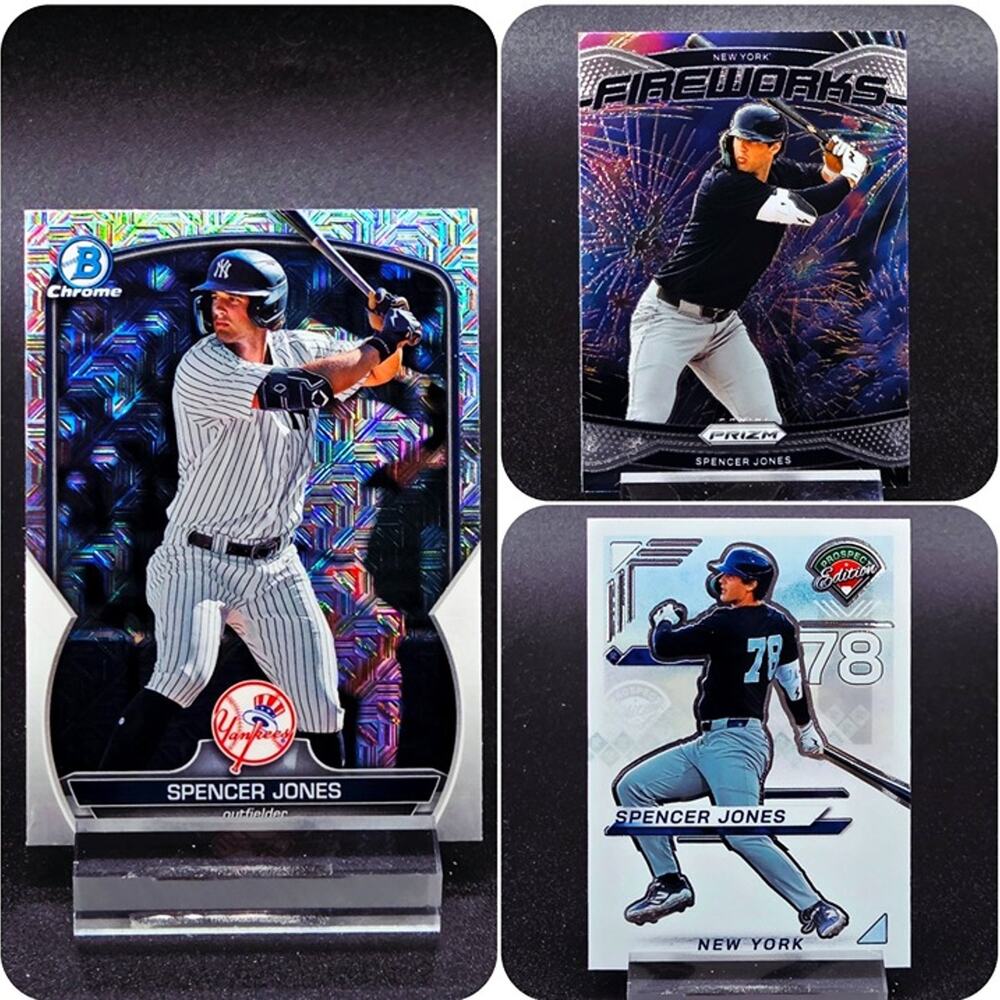 Spencer Jones Bowman Chrome Mojo Fireworks Holo New York Yankees Top Prospect